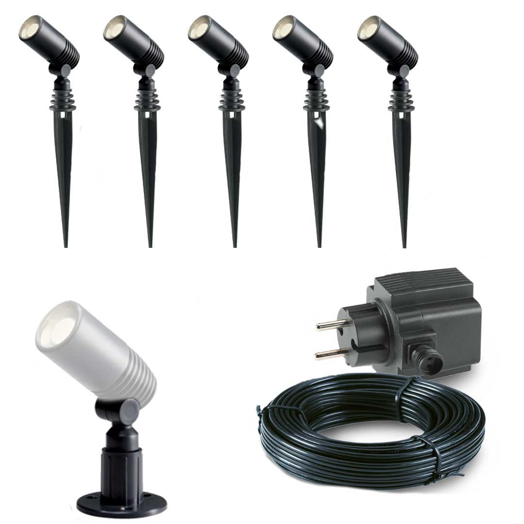 5x LED grond spot - 12V - 2 watt - complete set 5x LED grond spot - 12V - 2 watt - complete set